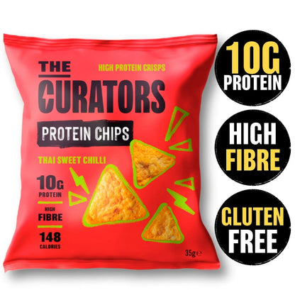 The Curators Protein Chips, Thai Sweet Chilli flavour, 35g bag