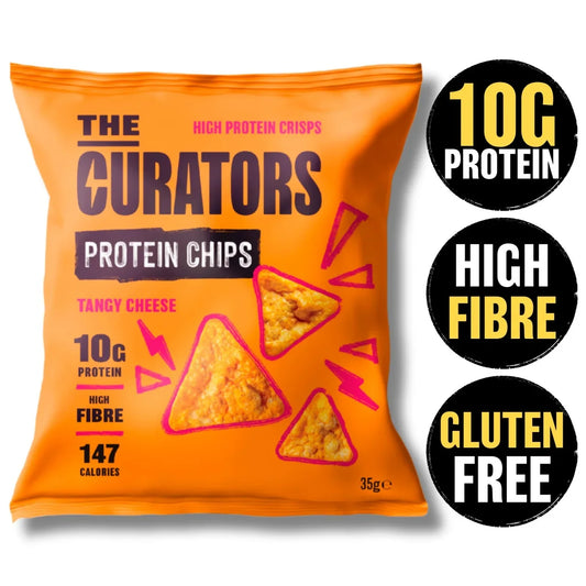 The Curators Protein Chips, Tangy Cheese flavour, 35g bag