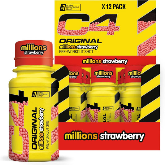 Cellucor C4 Original Pre-Workout Shot, Millions Strawberry flavour, 12 pack case