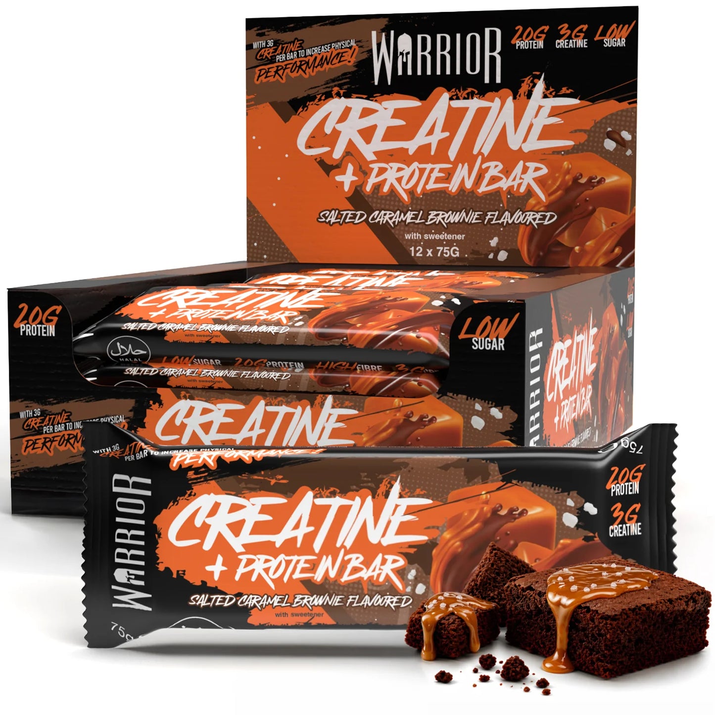 Warrior Creatine Bars - Salted Caramel Brownie flavour