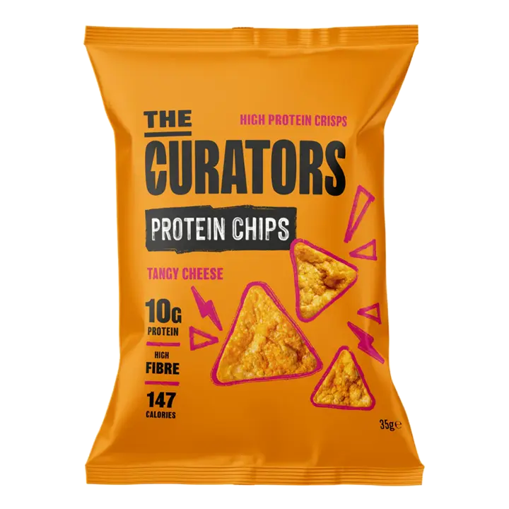 The Curators Protein Chips, Tangy Cheese flavour, 35g bag
