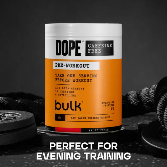 Bulk Dope Pre Workout Caffeine Free - Fruit Punch flavour, 510g
