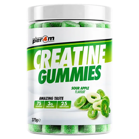Per4m Creatine Gummies 375g tub, chewable creatine monohydrate supplement