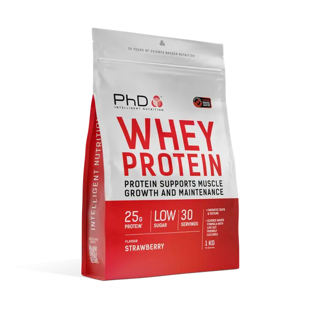 PhD Nutrition Powder Whey 1kg tub, whey protein powder