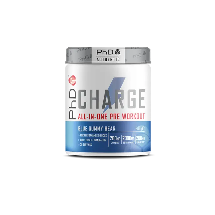 PhD Nutrition Powder Pre Wkt Charge 300g pre-workout tub