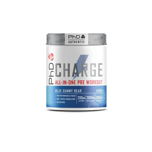 PhD Nutrition Powder Pre Wkt Charge 300g pre-workout tub