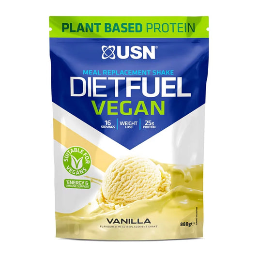 USN Diet Fuel Vegan diet shake powder - Vanilla flavour, 880g
